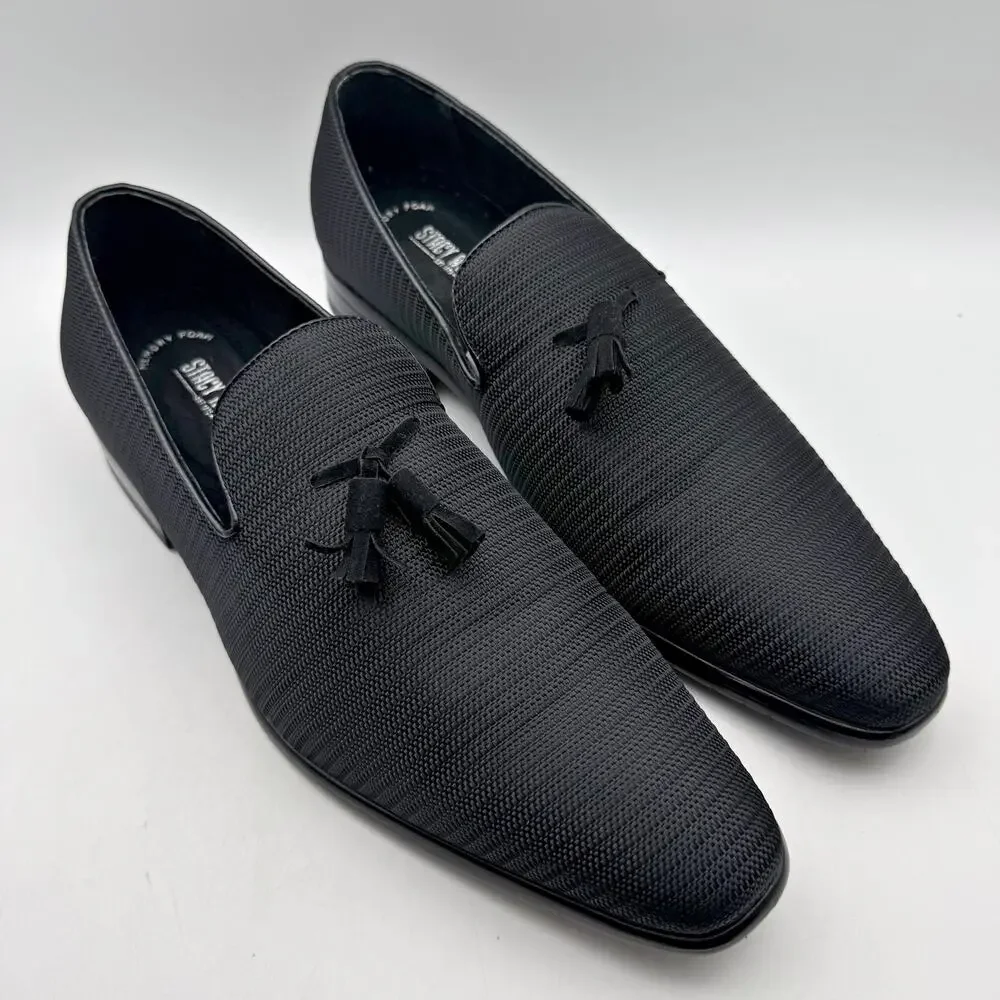 Stacy Adams Mens Tazewell Tassel Loafer US 11 M EU 44 Black Slip On EUC